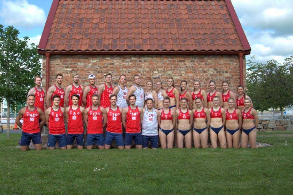 uniforme feminino seleção norueguesa de handball de areia