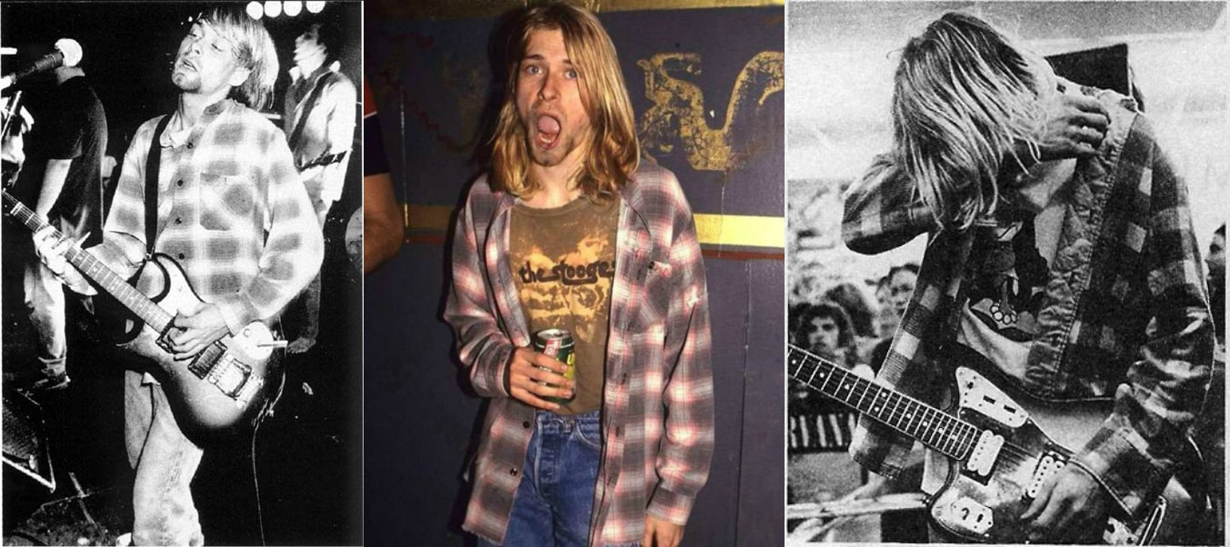 camisa xadrez Kurt Cobain