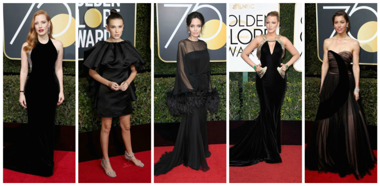 Globo de Ouro 2018 - moda e política - protestos Time's UP
