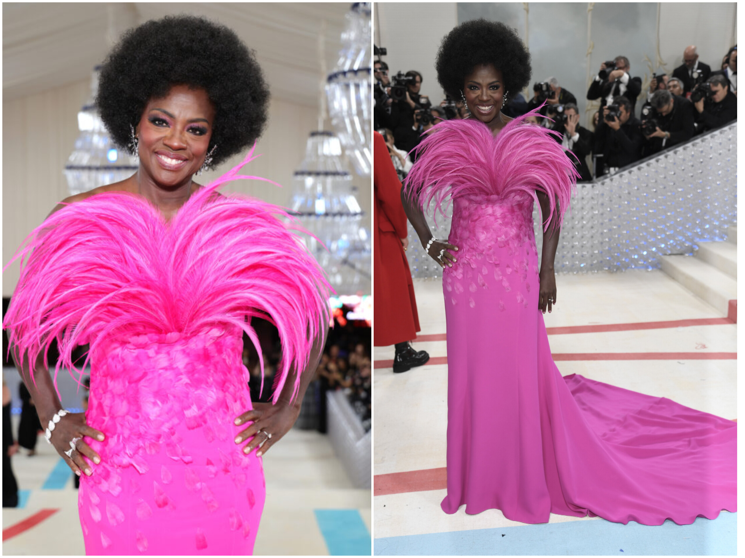 Viola Davis usando rosa MET Gala 2023 - Karl Lagerfeld
