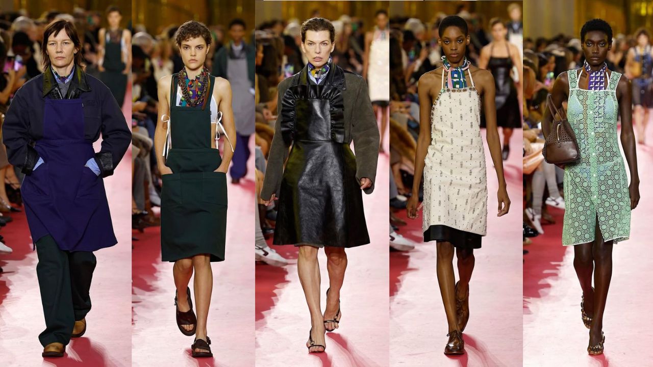 O avental da Miu Miu - Paris Fashion Week 2026