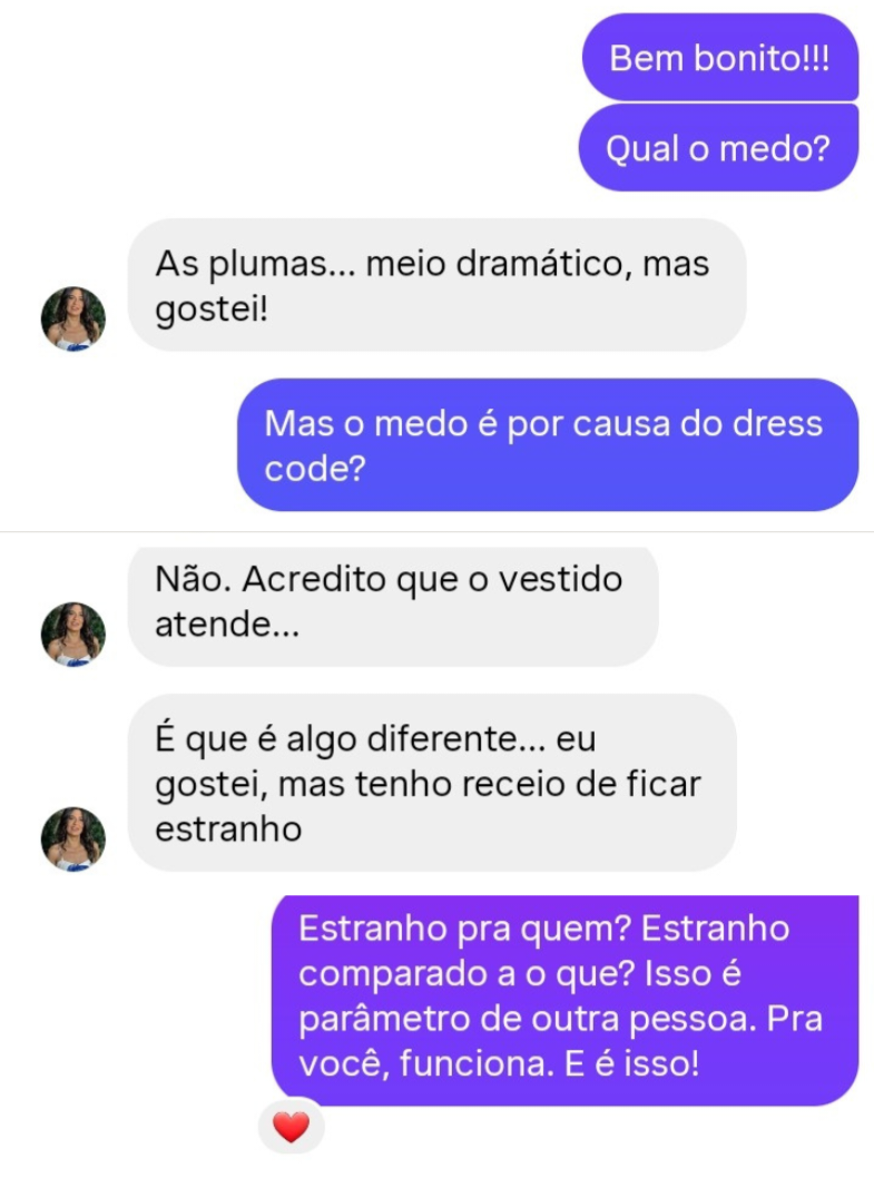 medo do julgamento alheio / estilo pessoal / dress code